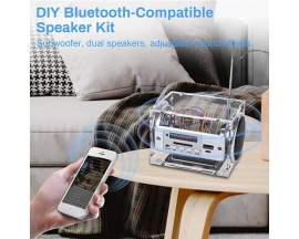 DIY Bluetooth-Compatible Speaker Electronic Kits, Portable FM Radio DIY Kits Rechargeable Remote Control Amplifier Kits, Support USB SD Card AUX Input for Soldering Practice